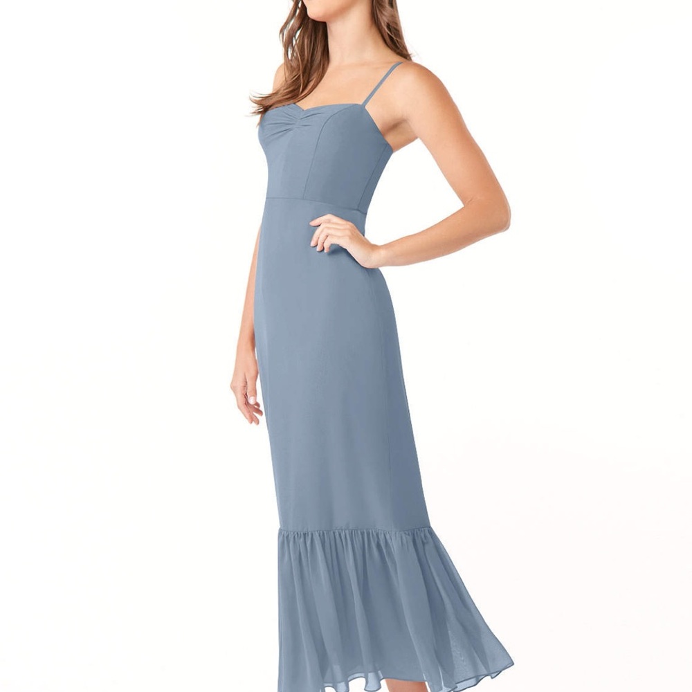Azazie Justina bridesmaid dress dusty blue - Picture 3 of 5